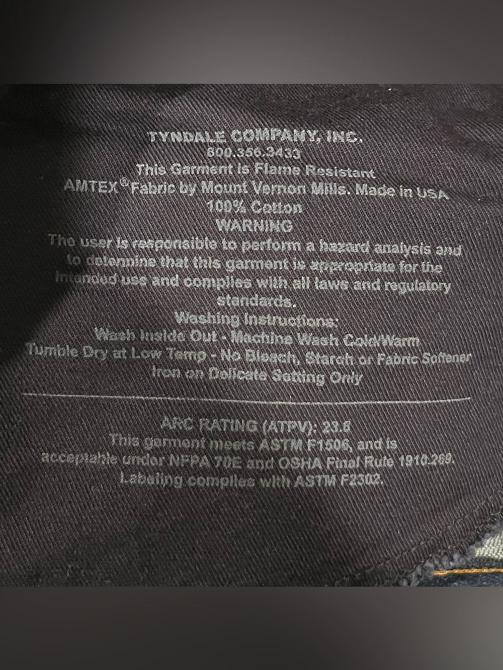 Tyndale Rodeo Flame Resistant Dark Wash Blue Straight-Leg Jeans - Picture 9 of 9